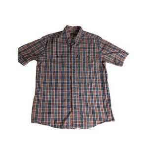 Orvis Active Fit Plaid Shirt Mens Large Short Sleeve Button Down Fishing Outdoor